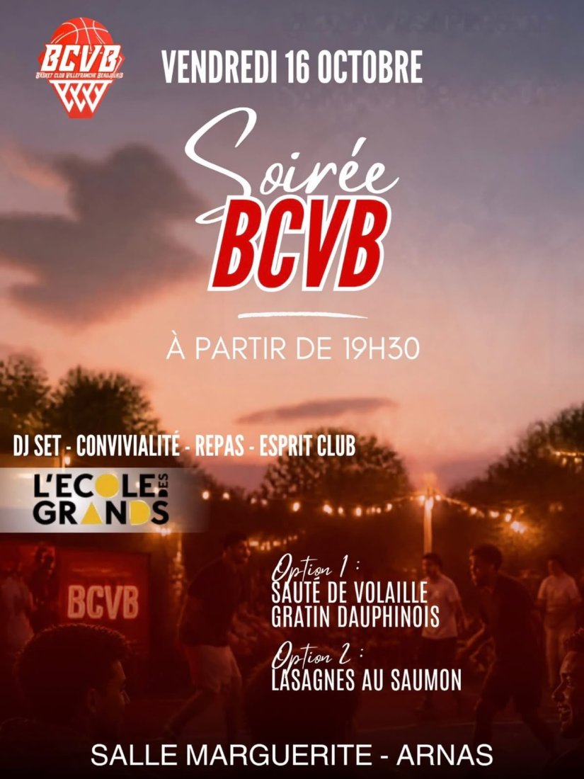 SOIREE CLUB VENDREDI 16 OCTOBRE SALLE MARGUERITE ARNAS 19H